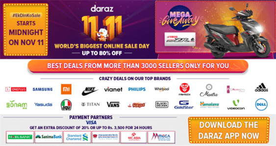 Daraz deals and offers to look for during 11.11